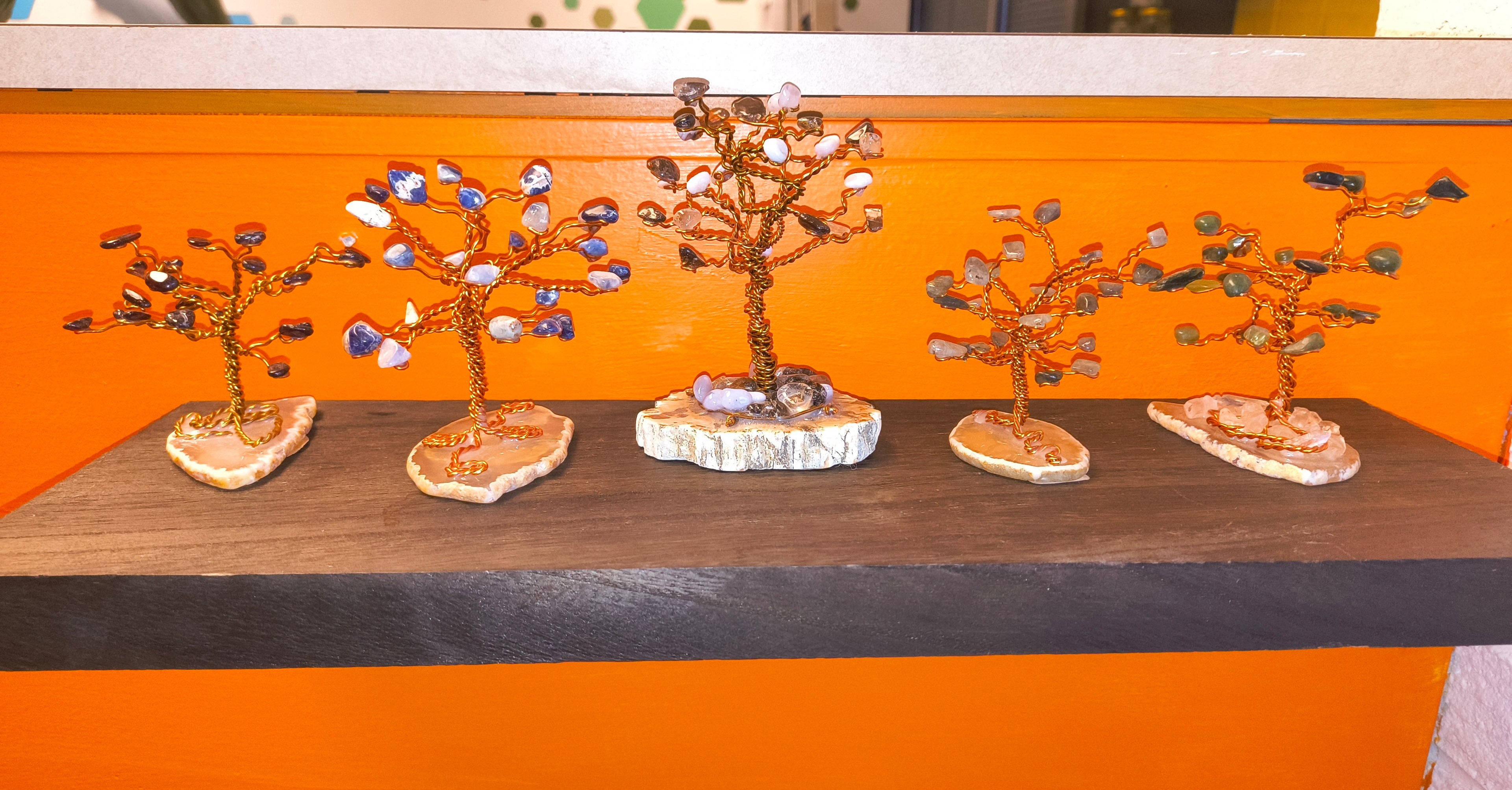 Copper Wire Gemstone Trees🐝