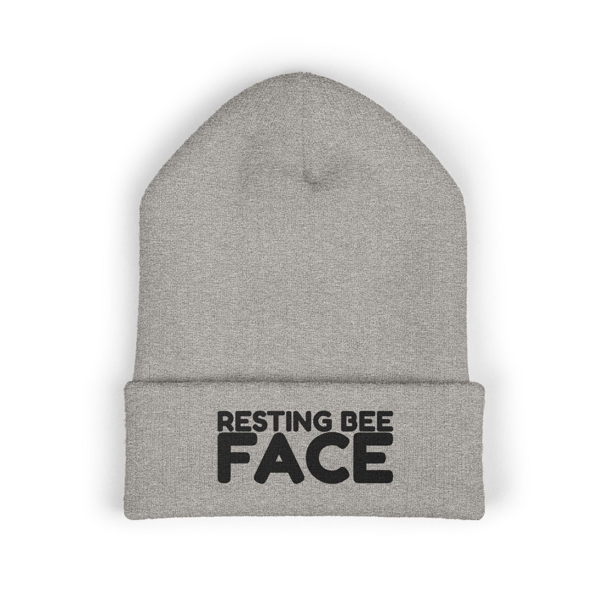 Resting Bee Face Embroidered Beanie — Funny RBF Winter Hat BEEnie