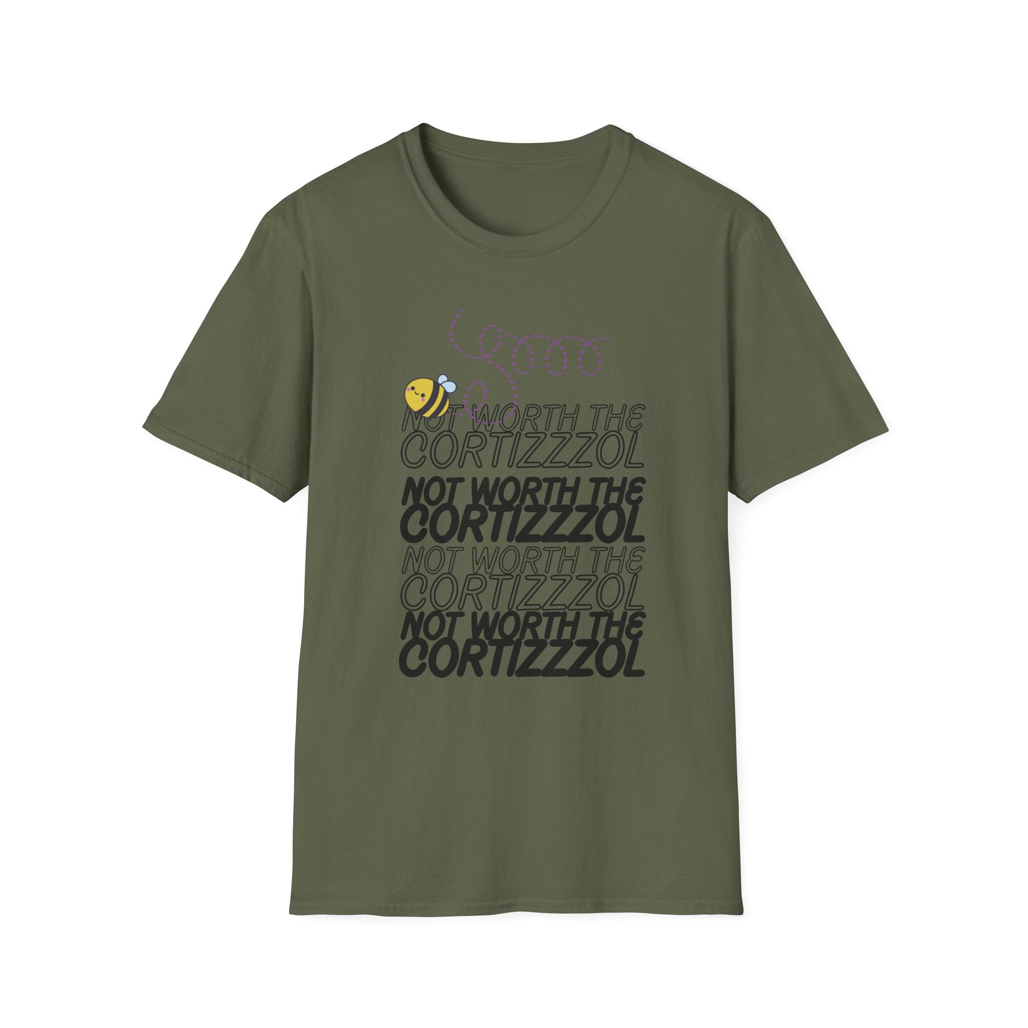 Not Worth the Cortizzzol T-Shirt – Funny Bee Graphic Tee