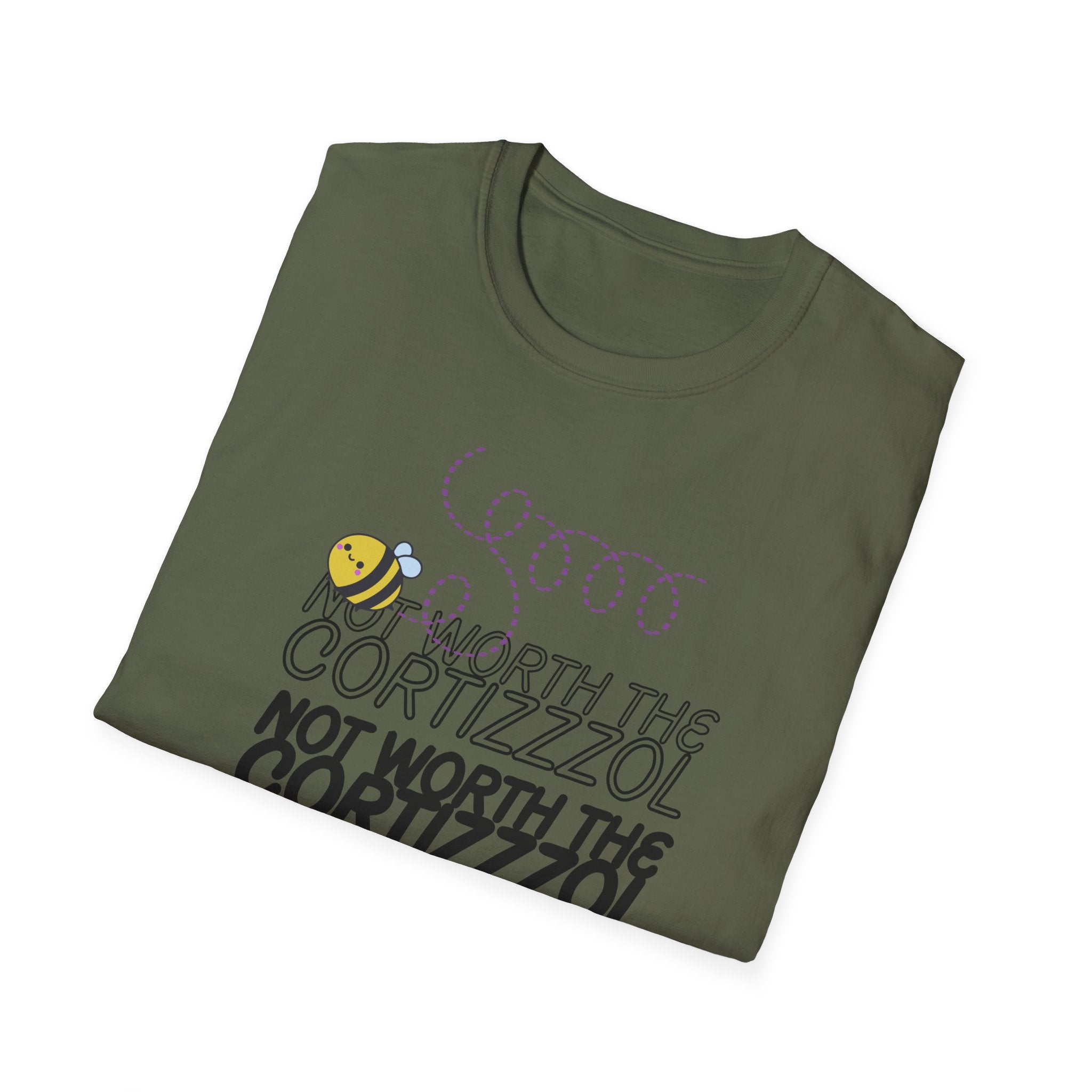 Not Worth the Cortizzzol T-Shirt – Funny Bee Graphic Tee