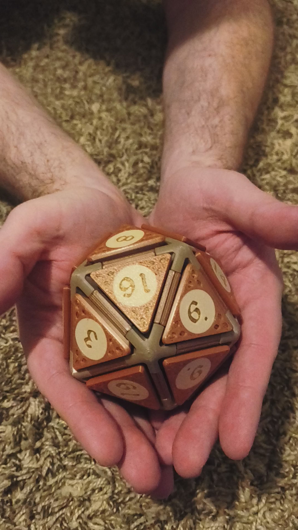 Large D20 Fidget - Chocolate Steampunk