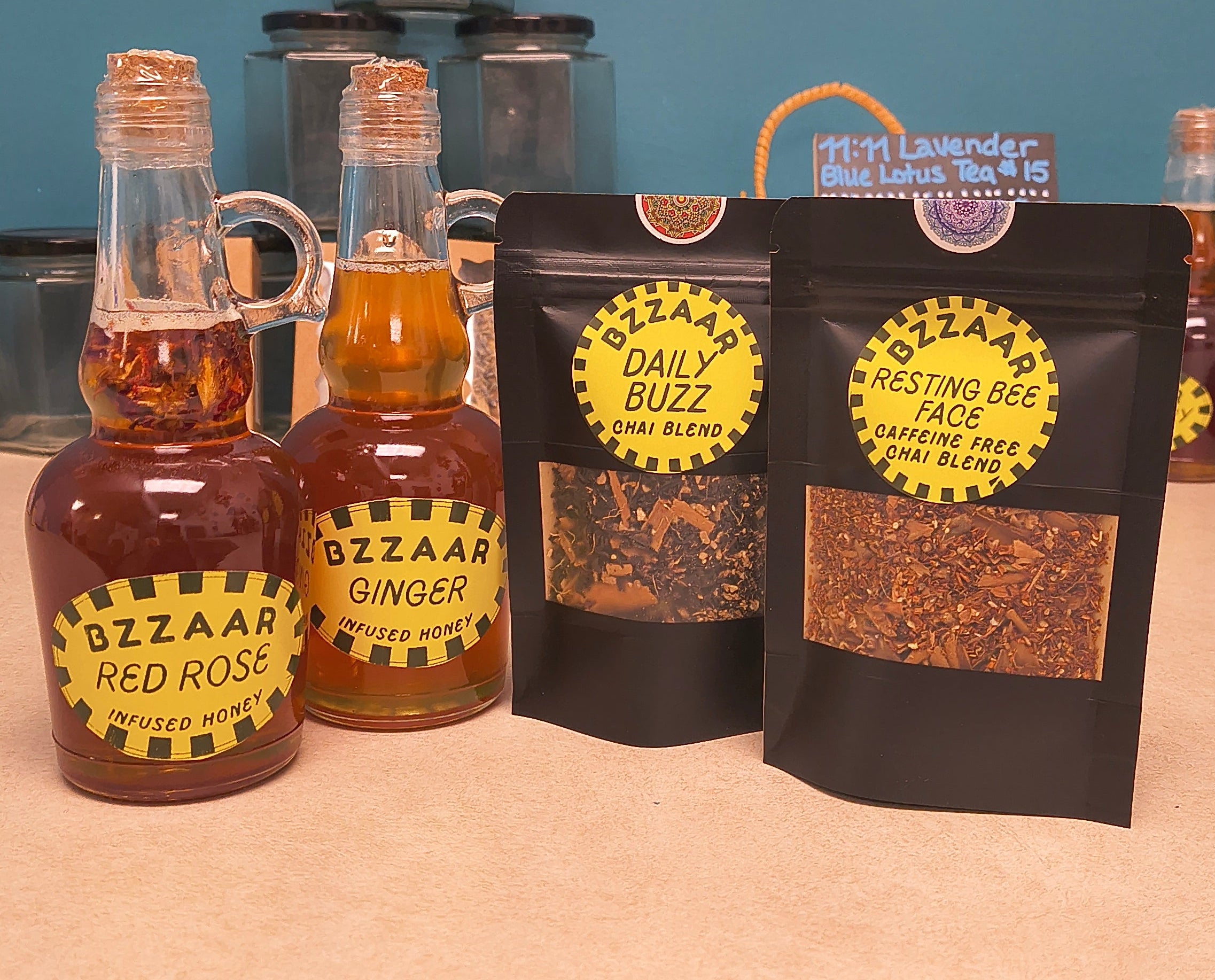 Blessed Bundle - Two infused honeys + two custom tea blends = sweetness and serenity in every sip.